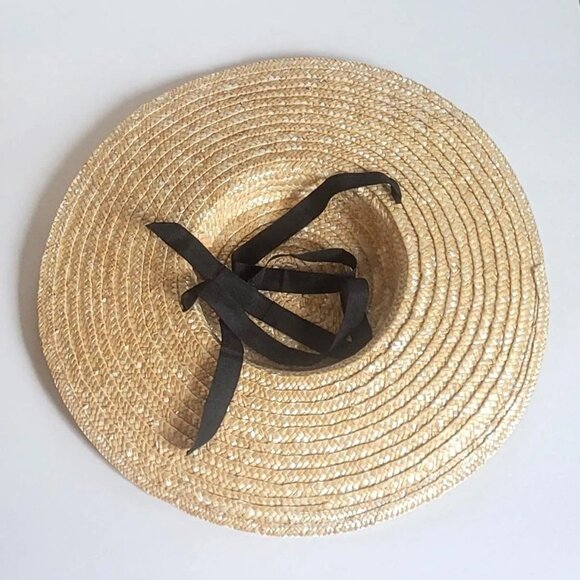 Wide Flat Brim Hat -  Wide Brim Sun Hat/ Sun Hat/ Kentucky Derby Hat - Picture 6 of 6